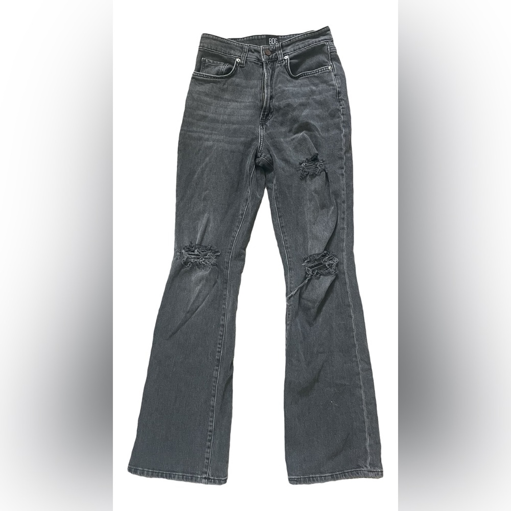 BDG Grey Flared Ripped Jeans